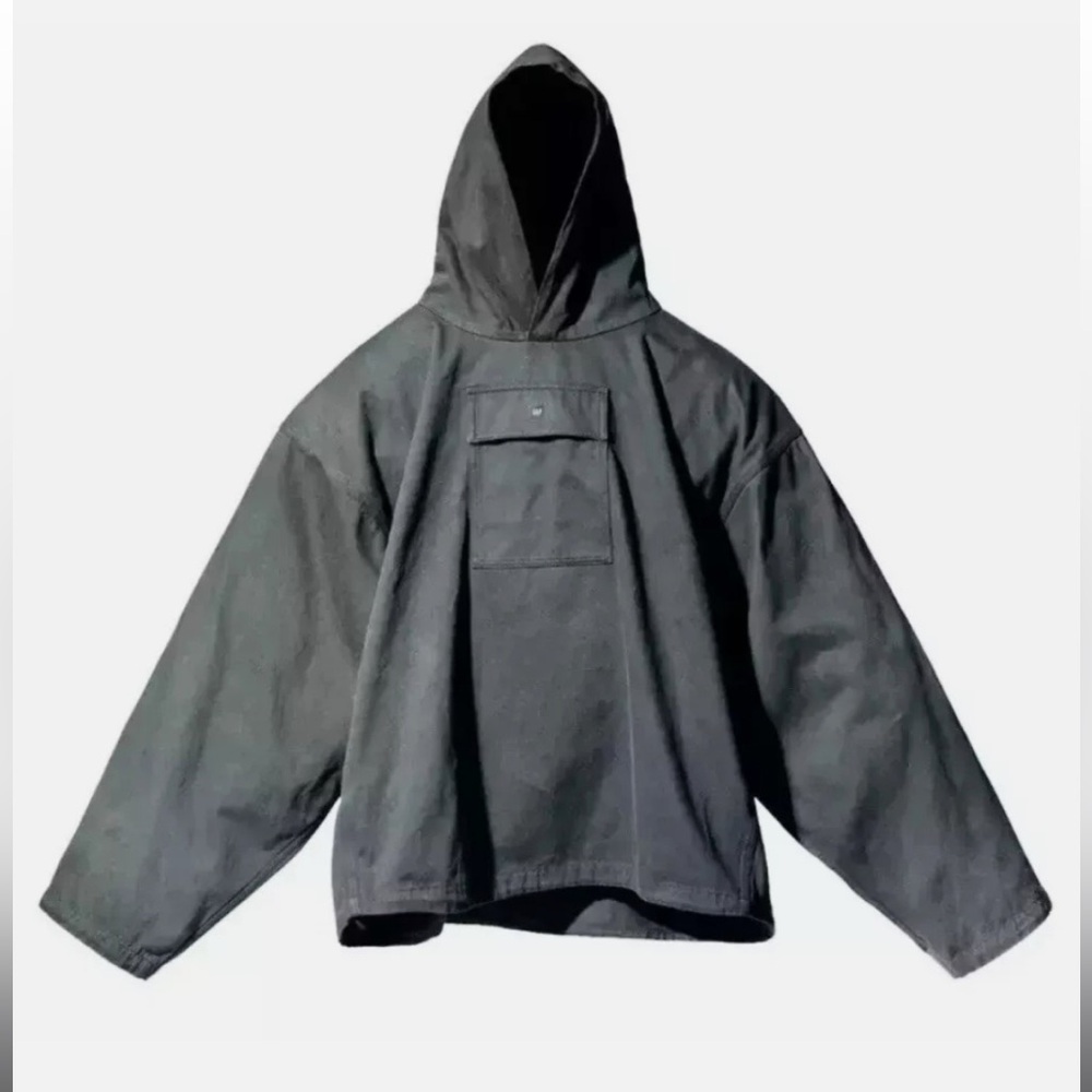 Yeezy Gap Engineered by Balenciaga Sateen Anorak Hoodie Size M Black